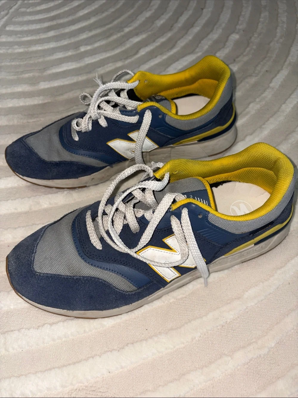 New Balance Kids Navy and Yellow Retro Runner Sneakers